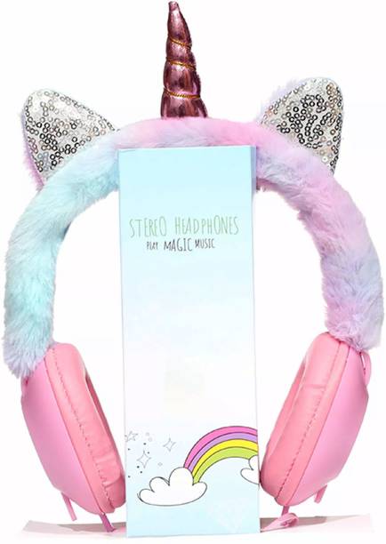 Top Headset Over The Head cheap price 5stars Flipkart in India 79 mafya Unicorn Lovers for Birthday Immersive Audio sound Headphone Wired Headset