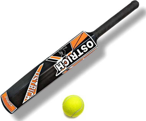Ostrich Solid PVC Black Bat Size 3 For 6-8 Years Kids With 1 Piece Light Weight Tennis Ball Cricket Kit