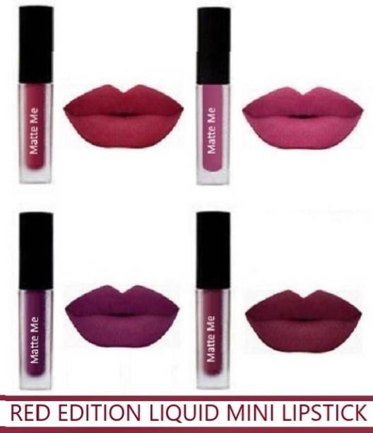 CIVAKI Red Edition h-U-d-A Quality Long Lasting Kiss Proof Beauty Lipstick m-A-c Combo Set Of 4 Lipstick