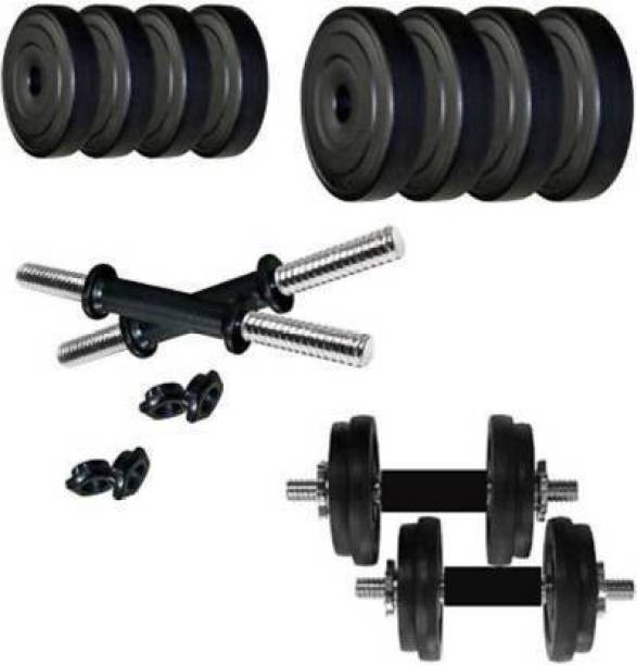 NV Sports RSN 10 kg home gym ( 2.5 kg 4 pvc plate + 2 dumble rod ) best home gym set. Adjustable Dumbbell