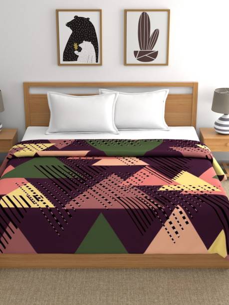 Raymond Home Geometric Double Mink Blanket for  AC Room