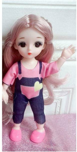 Tickles Set Movable Joints Makeup Cute Girl Brown Eyes Fashionable Doll for Kid Girls