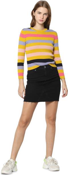ONLY Casual Striped Women Yellow Top