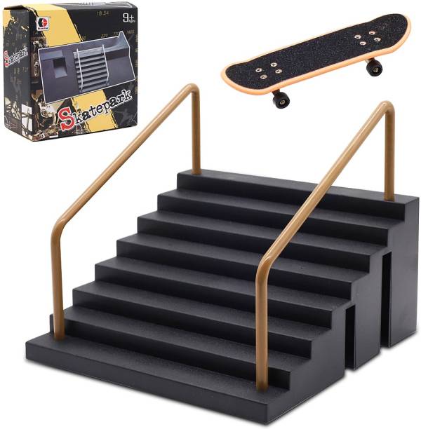 PATPAT Finger Toys,Fingerboard Rail Park Stair Kit with Handrails and Mini Skateboard, Fun Finger Skating Toys for Kids and Adults, Interactive Tabletop Freestyle Skate Game Skates & Skateboard