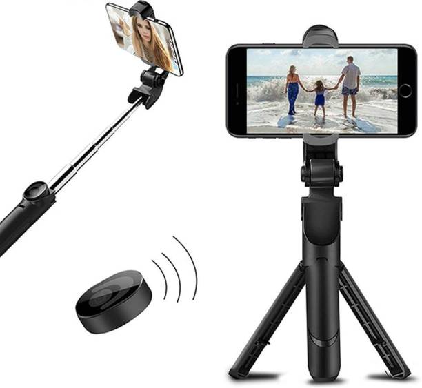 HIFY XT 02 Bluetooth Extendable Selfie Stick with Wireless Remote and 2 Level Fill Light for Making TikTok, Vlog Videos and Tripod Stand Selfie Stick for for Mobile and All Smart Phones Tripod Single Gimbal Tripod, Monopod