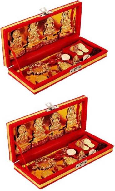 lootnixx Astrodidi Shri Dhanlaxmi Kuber Bhandari Yantra Plated Yantra (Pack of 2) Brass Yantra