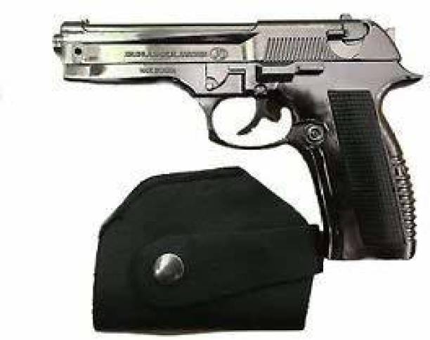 Gabbar Gun Pistol Lighter Heavy Weight Metal Body Real and Original Like Gun Pistol for Decorative, Smoking Filled with Gas Silver Pocket Lighter