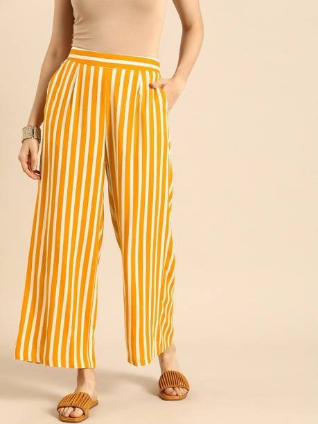 ANOUK Relaxed Women Yellow Trousers