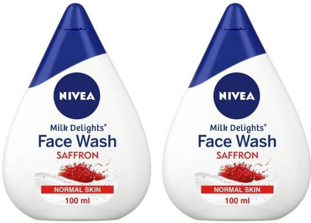 NIVEA Milk Delights , Precious Saffron ( Pack of 2) Face Wash