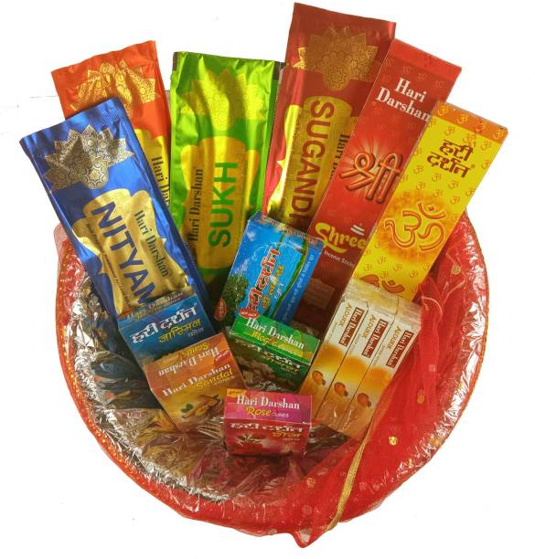 Hari Darshan Festive Dhoop and Agarbatti Gift Pack| Gift Set for Diwali|Navratri Pooja |New year Gift Pack|Corporate Gifting |Religious Gift Multi Fragrance