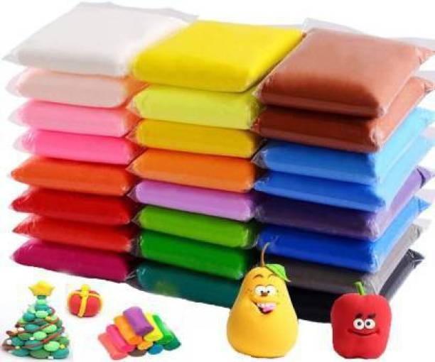 Neel® Set of 24 Colors Colors Air Dry Clay. Super Light DIY Clay for Model Air Dry Clay Fun Toy, Creative Art DIY Crafts, Gift for Kids (( Clay Pack of 24 Pcs )