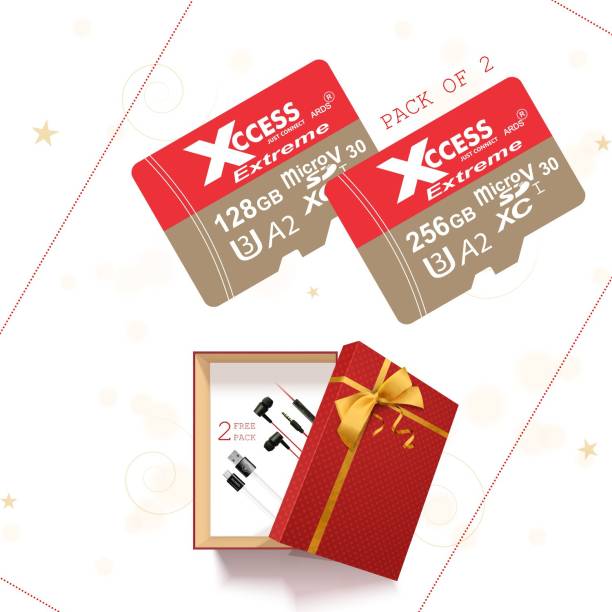 XCCESS 128GB + 256GB Combo Pack 256 GB MicroSD Card Class 10 100 MB/s  Memory Card
