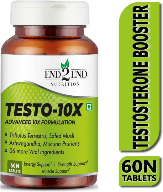 End2End Nutrition Testo 10X Natural Testosterone Booster Supplement with 10 Potent Ingredients