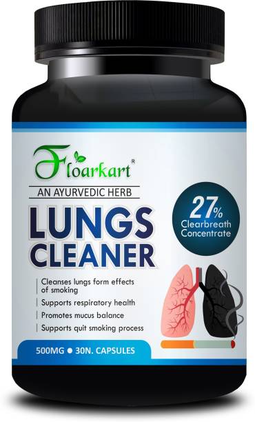 Floarkart Lungs Cleaner 100 % Organic Capsule Supports For Detox Supports For Smokers, Cleanses and Detoxifies Lungs,