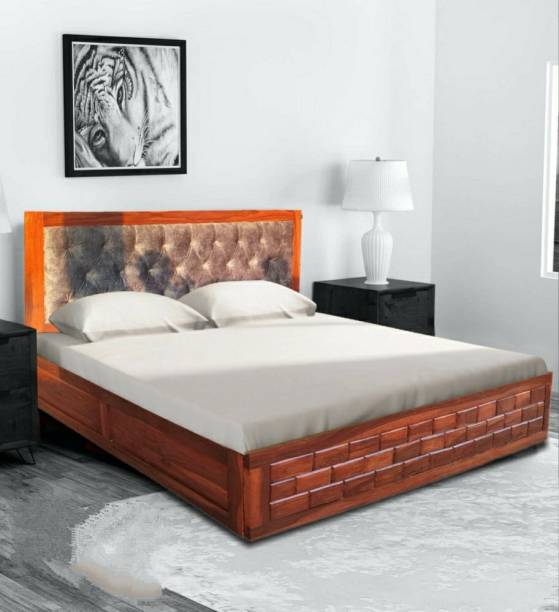 Restomatt Seesham Wood Bed With Storage Solid Wood King Box Bed