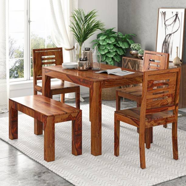 Lakdesha rosewood sheesham dining table with four chair Plastic 4 Seater Dining Set