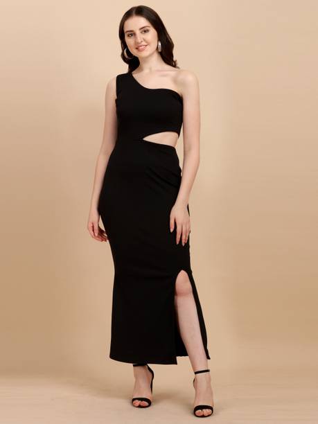 Women Bodycon Black Dress Price in India