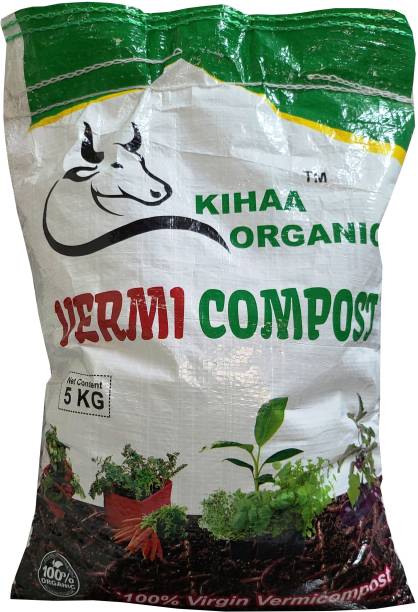 KIHAA ORGANICS Organic & Pure Vermicompost Made from Cow Manure Organic & Natural Plant Nutrient For Home Gardens And Potting Mix Manure Manure