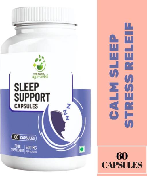 wecureayurveda Sleep Support Capsules 500 mg Vacuum Pack of 1 for adult man and women (sleep supplement)