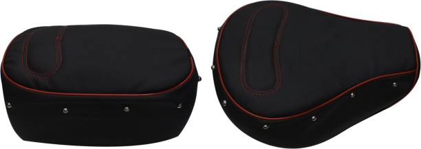 KOHLI BULLET ACCESSORIES Black with Stylish Button Seat Cover for Royal Enfield Split Bike Seat Cover For Royal Enfield Classic, Classic 350, Classic 500, Classic Chrome
