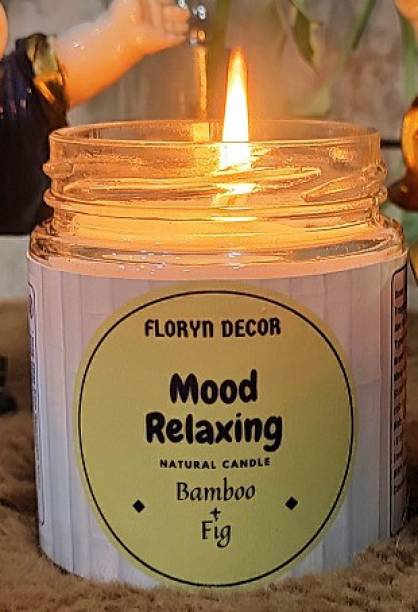 Floryn decor Mood Relaxing Scented Candle | Soy Wax Candle | Natural Wax Candle for Home Decor | Burning Time - 30 Hours | Scent: (Bamboo Fig, Pack of 1) Candle