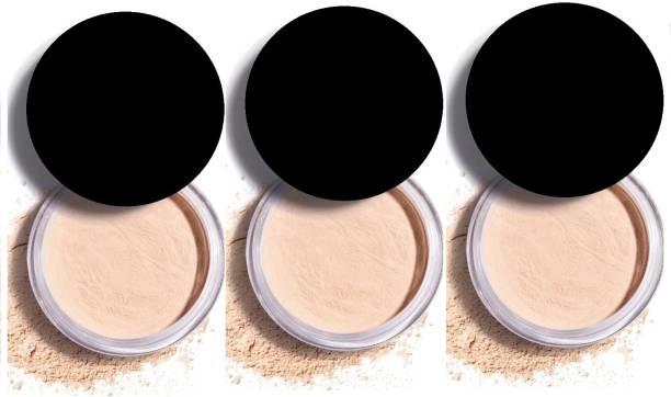 REIMICHI Translucent Setting & Waterproof Oil Control Loose Powder With puff pack of 3 Compact
