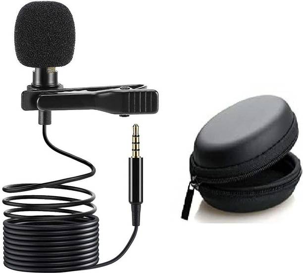 MOBONE ® 3.5mm Clip Microphone for YouTube | Collar Mike for Voice Recording | Lapel Mic Mobile, PC, Laptop, Android Smartphones, DSLR Camera with Hard Carrying Case Pouch Microphone