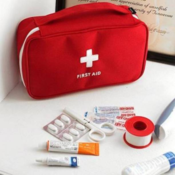 S.V.Enterprises Portable First Aid Pouch Multi-function Medical Kits Storage Bag Organize Pill Box