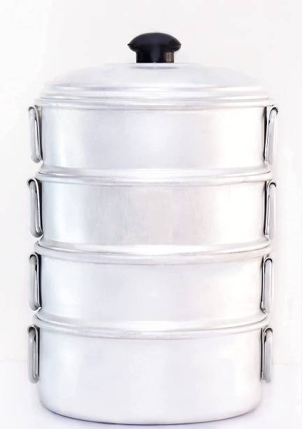 Silverking 9 INCHES 4 Tier Premium Aluminium Momo Maker with 3 liters capacity , ( 70 to 90 pcs ) are baked at one time Suitable only for Home's Kitchen not for commercial use Aluminium Steamer