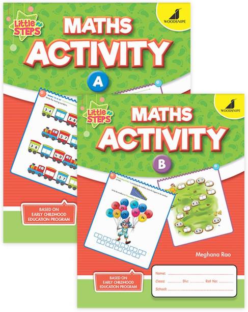 Woodsnipe Maths Practice Book for Kids Age 2 to 6 Years | Number writing book, Shapes, Pattern Numbers, Counting, Addition, Subtraction, Sequencing, Comparison | Set of 2 Early Learning book  - Maths Activity Book