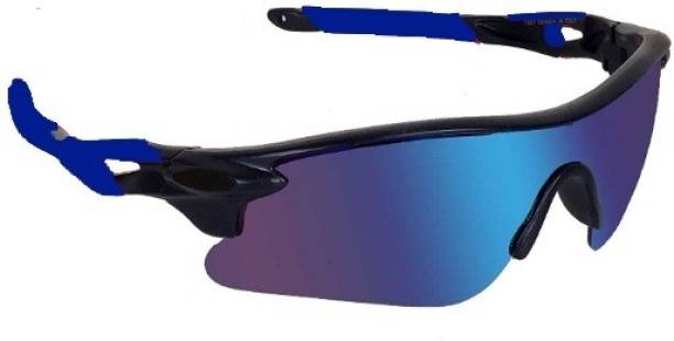Cereto Black and Blue Sports Googles Mirrored UV Protection For Boys Cricket Goggles Cricket Goggles