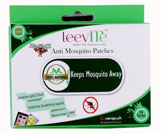 LeevMe Mosquito Repellent Patch Stickers for Kids and Adults (30 Patches) - DEET Free Natural Plant-Based Ingredients - for Travel, Indoor, and Outdoor activities