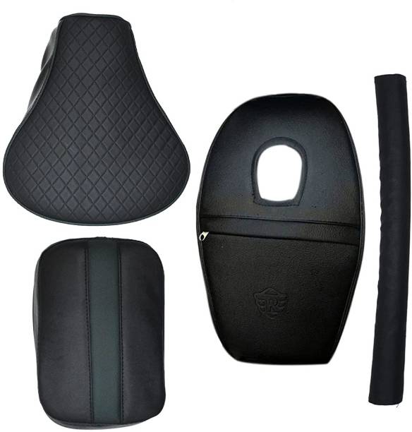 KOHLI BULLET ACCESSORIES Diamond Cut Design Seat Cover with Tank Cover + Back Rest Foam Combo Set for Royal Enfield Classic 350/500cc (Deep-Green with Black) Split Bike Seat Cover For Royal Enfield Classic 350, Classic 500