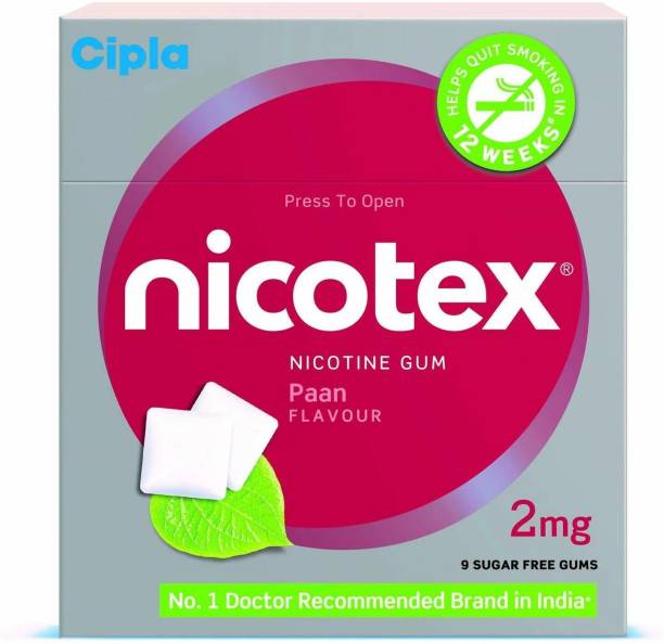 Nicotex Nicotine Sugar Free Paan Gums 2mg | Helps to Quit Smoking | 9 Gums Each Pack | Smoking Cessations