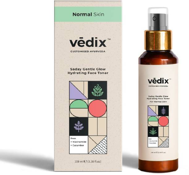 Vedix Customized Ayurvedic Toner | Saday Gentle Glow Hydrating Face Toner With Rose And Niacinamide | For Normal Skin | For Pore Tightening and Moisturizing |100ml Women