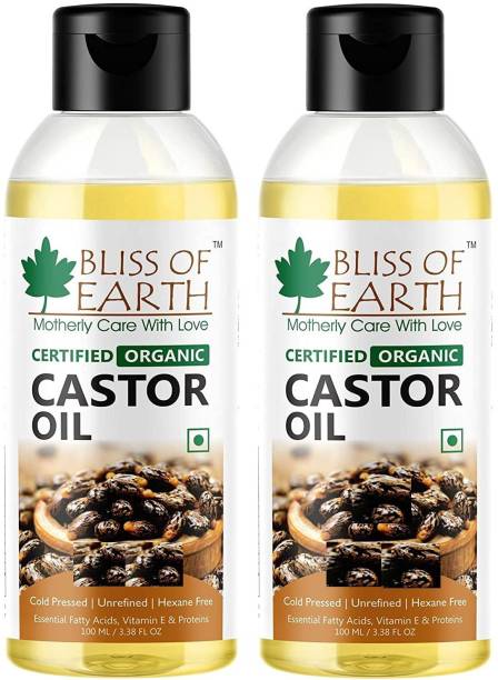 Bliss of Earth 100% Organic & Pure Castor oil 100gm (Pack of 2)