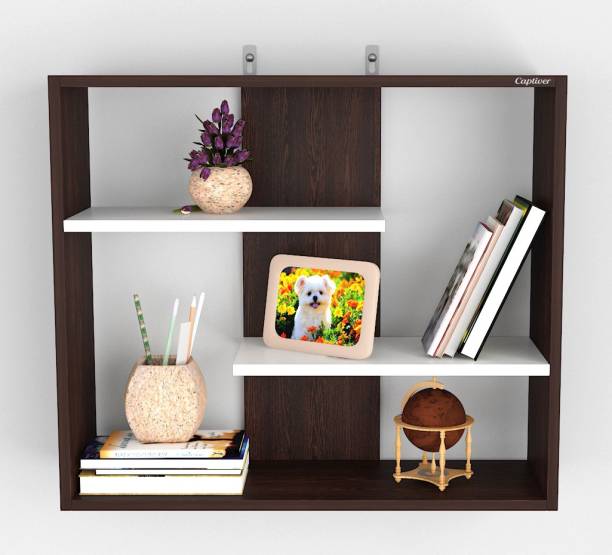 Captiver Royal Wall Hanging Combo Color Wall Shelf Wooden Engineered Wood Open Book Shelf