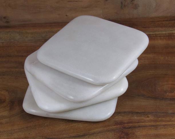 AONEDESIGN Square Marble Coaster Set