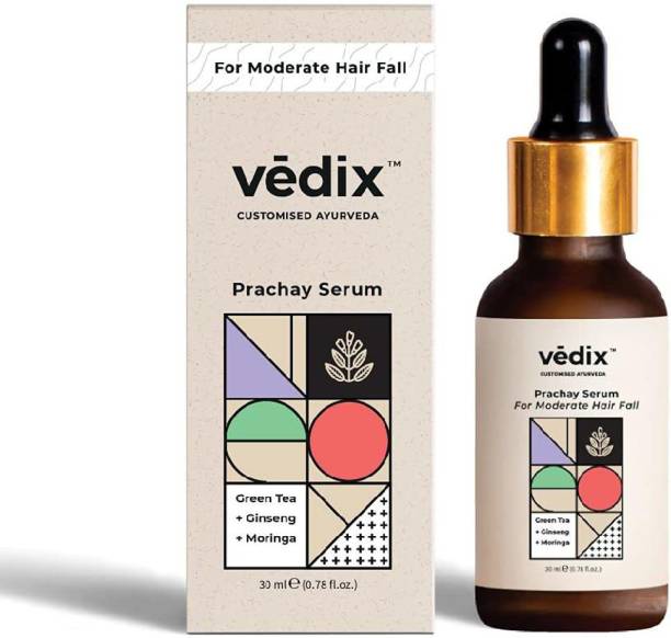 Vedix Customised Ayurvedic Hair Fall Serum | Prachay Serum For Moderate Hair Fall | With Green Tea + Ginseng + Moringa | For Reducing Hair Fall | For Hair Growth | 30ml