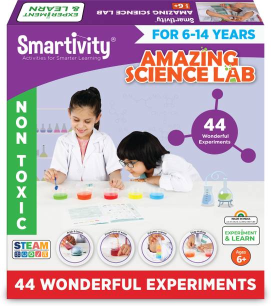 Smartivity Amazing Science Lab | 44+ Chemistry Science Experiment Kit for Boys & Girls Aged 6 – 14, Kids Safe & Non – Toxic Chemistry Kit for…