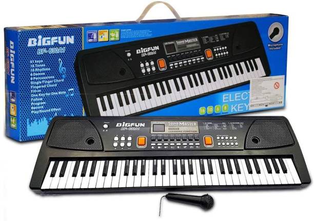 Kmc kidoz Musical Electronic Big Fun Piano for Kids. | with 61 Keys and LED Display. | MIC & USB Supported. | Microphone & MP3 Play Function. | Electric Keyboard.