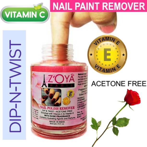 ZOYA PARIS ADVANCE! Dip & Twist! Instant Nail Paint Remover,Nail Polish Remover with ROSE Fragrance: - Acetone Free, Enriched with Vitamin C or Vitamin E.Contains Hydrating Agents & Perfume.( 1 PACK ).