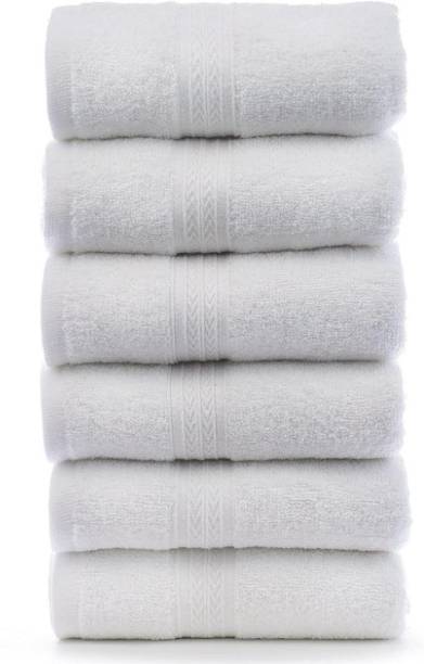 BS NATURAL Exclusive Multicolor Cotton Hand Towels Set of 6 | Bathroom Towels | Bathroom Napkins | Gym Towels | Hand Napkins | Kitchen Towels | Hand Towel Set | 14 inch x 21 inch (White) White Cloth Napkins