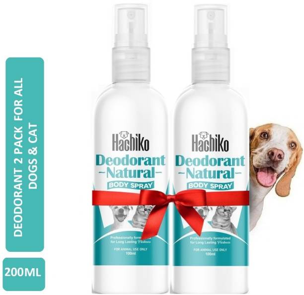 Hachiko Best Quality Amazing (Pack of 2) Odor Dog Reboost Perfume Dog Body Spray Deodorizer Freshener For All Dog Breeds Dog & Cat Dog, Cat, Rabbit, Hamster, Safe Deodorant (200 ml) Deodorizer