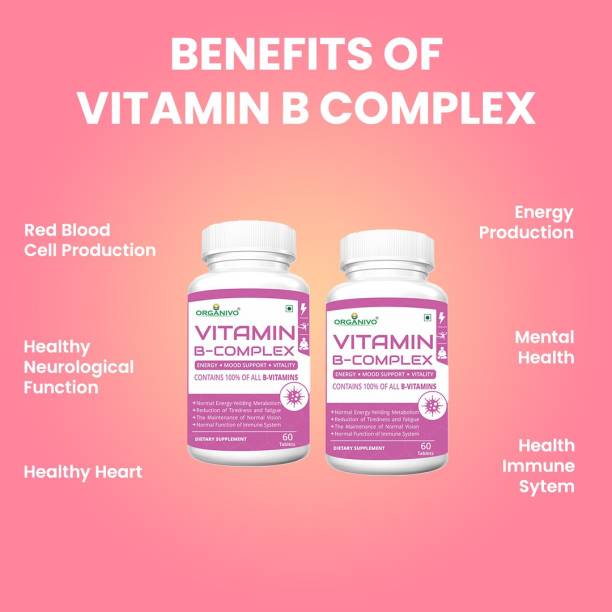 Organivo Vitamin B-Complex with Vitamin C &amp; D3, 120 tablets