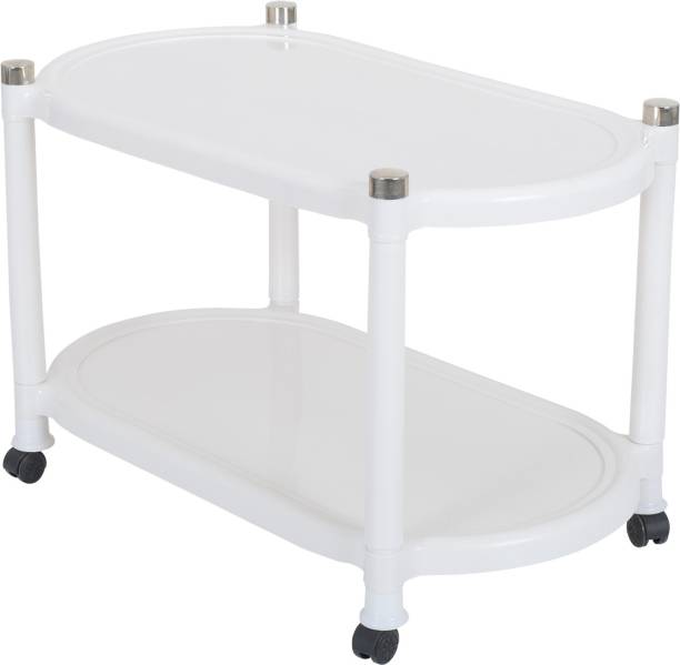 Supreme Furniture Aqua Center Trolley Rectangular Table-Milky White Plastic Coffee Table