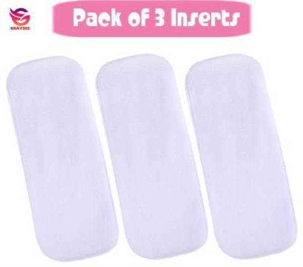 BABIQUE 3 white charcoal 5 layer good quality insert (used to insert in cloth diaper) - 3 pieces - M - L