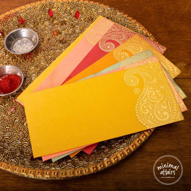 minimal affairs 25 Pcs Multicolor Premium Printed Shagun Envelopes, Money Shagun Cash Envelopes Envelopes
