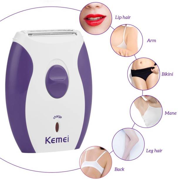 Kemei Portable Electric Rechargeable Shaver Hair Removal Hair Clipper Epilator Bikini Shaving TRIMMER Machine Shaver For Women  Runtime: 60 min Grooming Kit for Men & Women