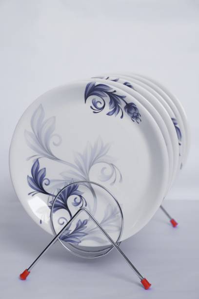 DRIZLING Melamine Dinner Full Plate Round Printed Crockery Unbreakable Thali/z/Snack Plates Sizzler Tray